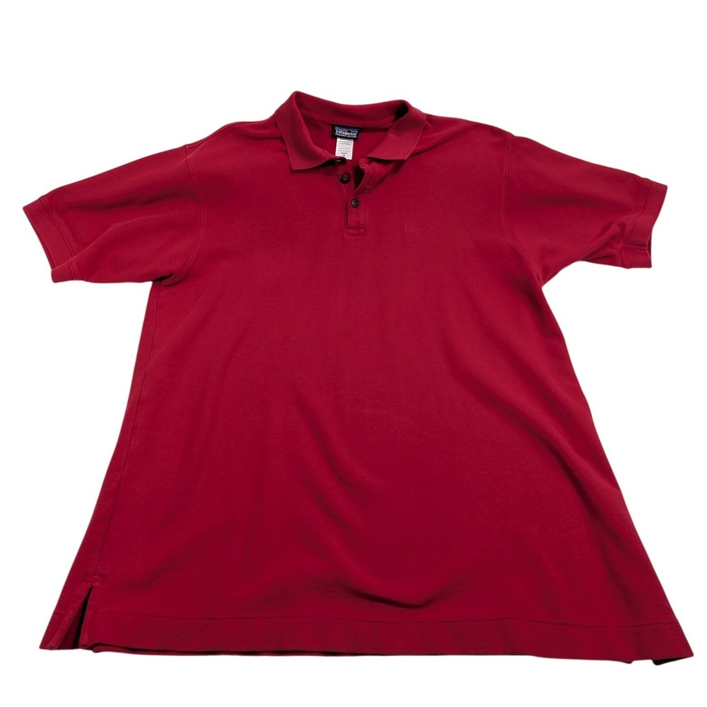 Patagonia Mens Organic‎ Cotton Polo Shirt M Red